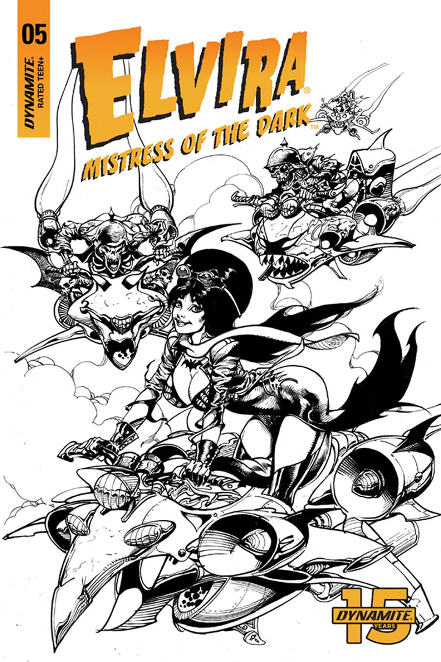 Elvira Mistress Of The Dark Vol 2 #5 Cover G Incentive Roberto Castro Black & White Cover