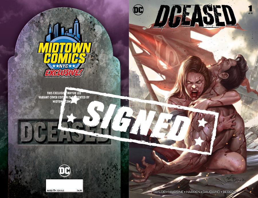 DCeased #1  Midtown Exclusive Cover A Inhyuk Lee Connecting Variant Cover Signed By Tom Taylor