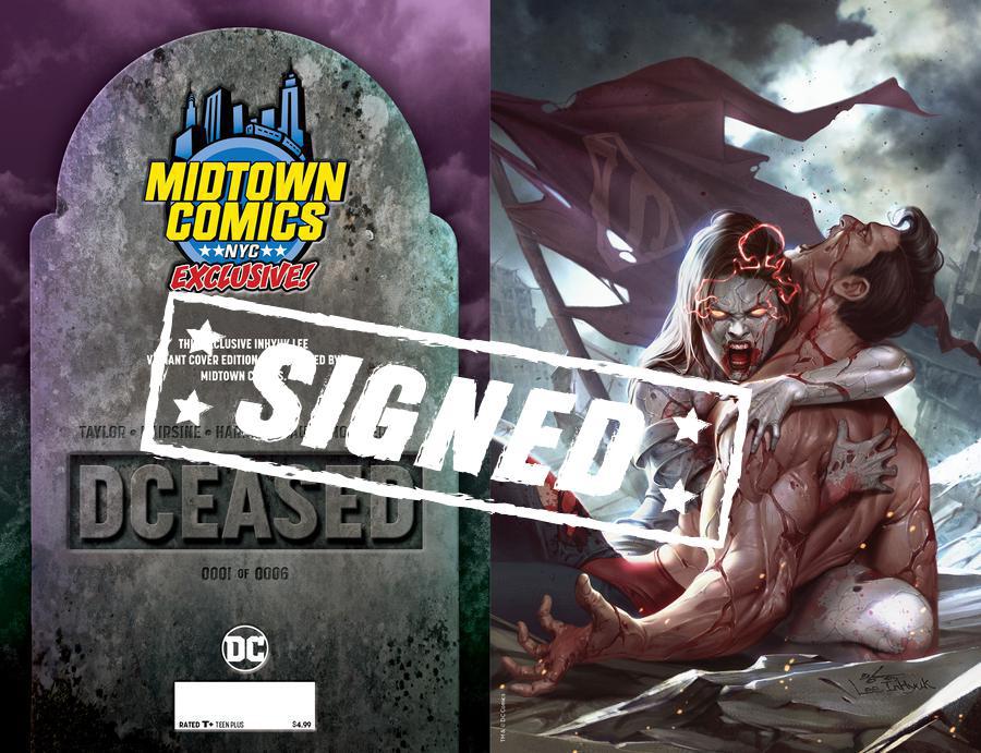 DCeased #1  Midtown Exclusive Cover C Inhyuk Lee Connecting Virgin Cover Signed By Tom Taylor