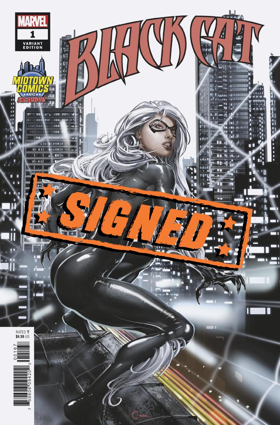 Black Cat #1  Midtown Exclusive Clayton Crain Variant Cover Signed By Clayton Crain