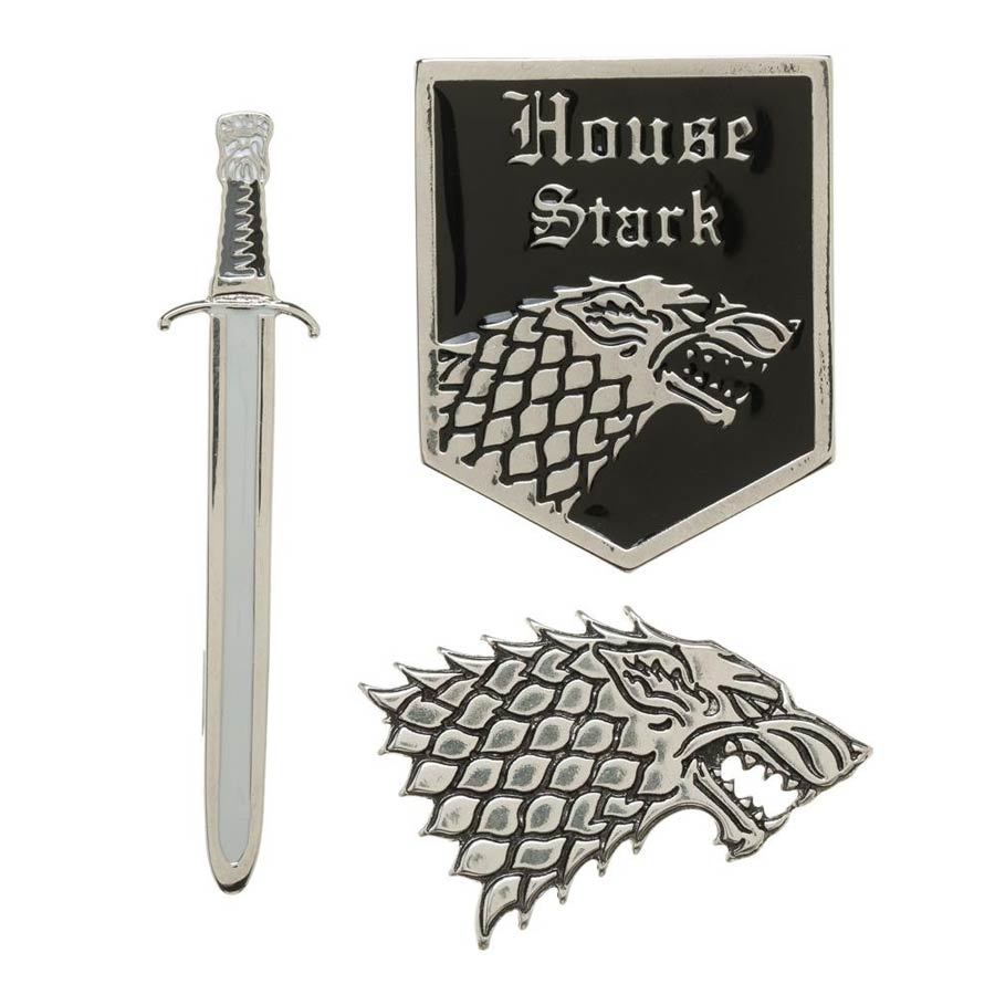 Game Of Thrones Stark 3-Piece Lapel Pin Set