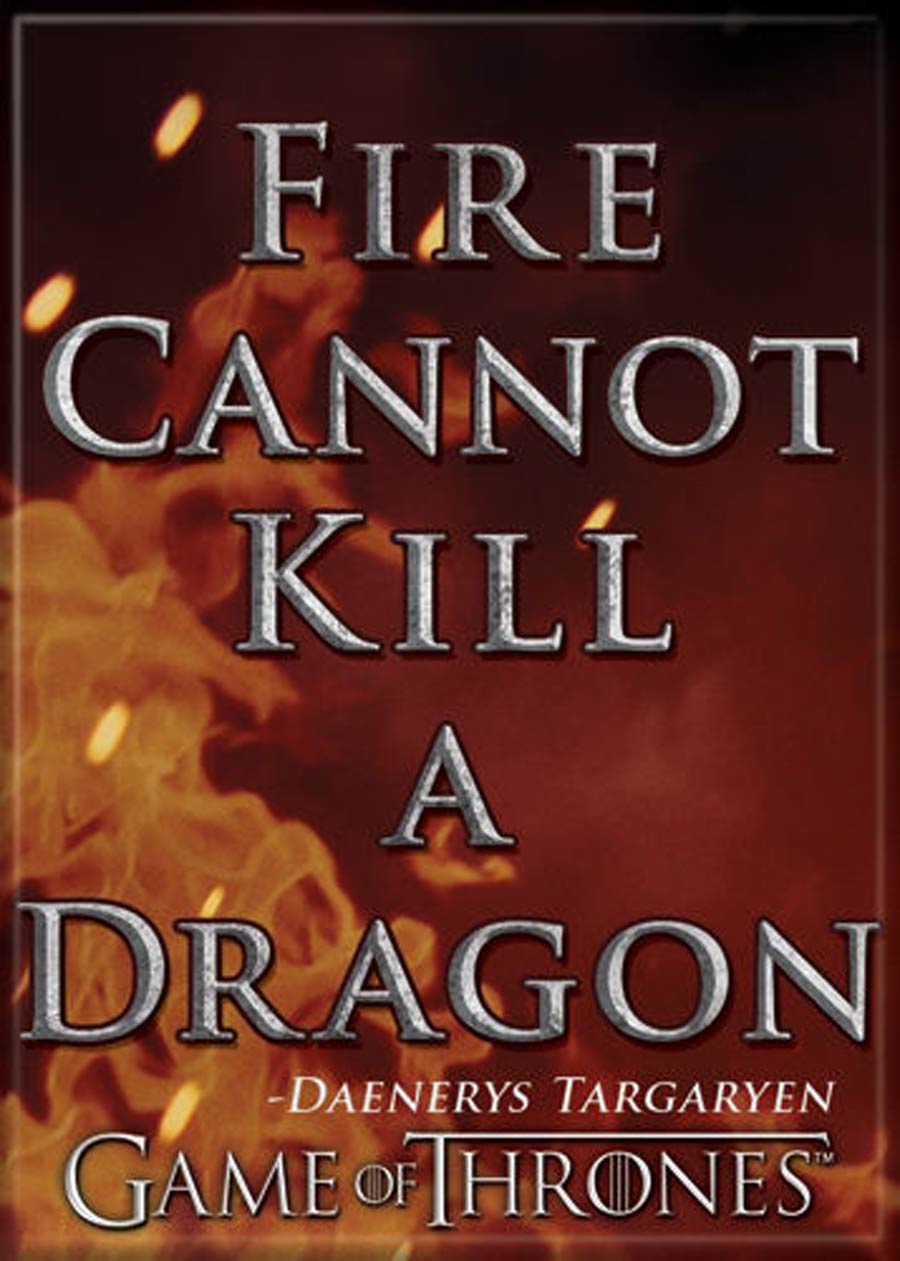 Game Of Thrones 2.5x3.5-inch Magnet - Fire Cannot Kill A Dragon (73228GT)