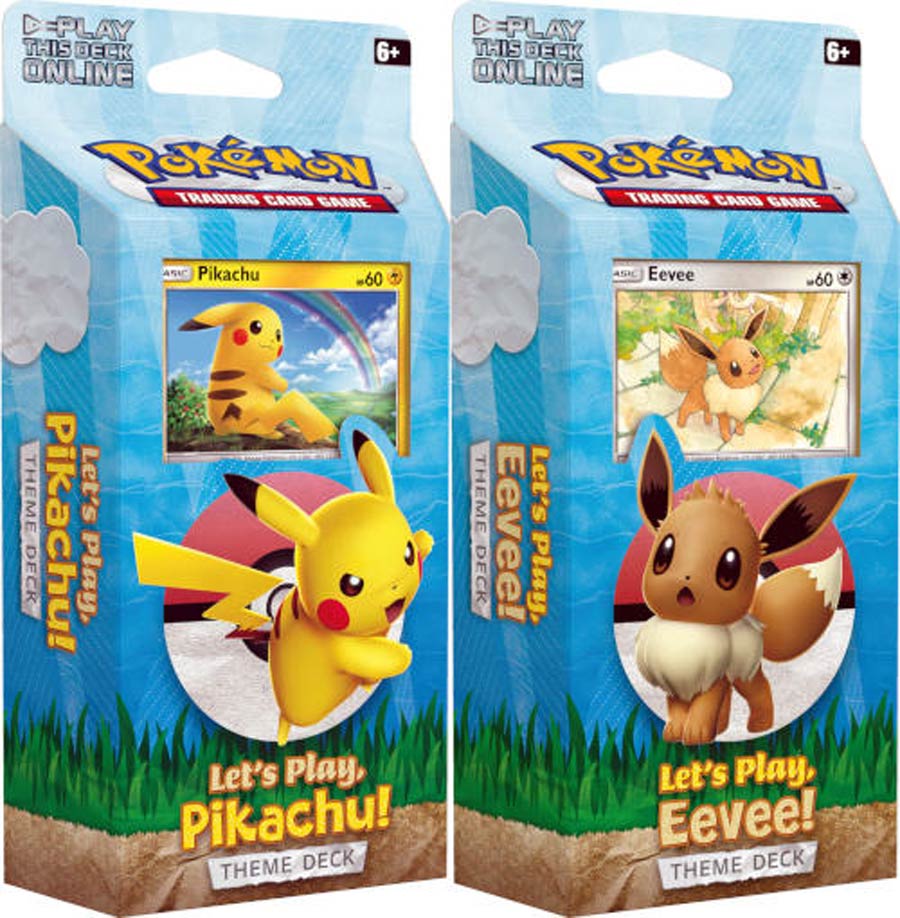 Pokemon TCG Lets Play Pikachu And Eevee Decks Display Of 8 Decks