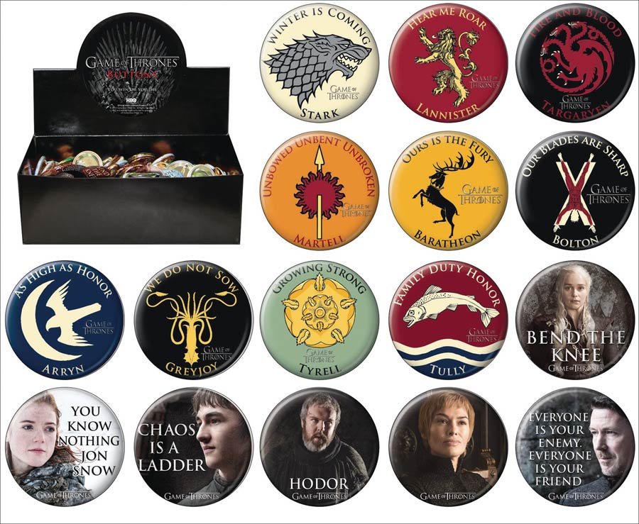 Game Of Thrones Button Wave 1 144-Piece Display
