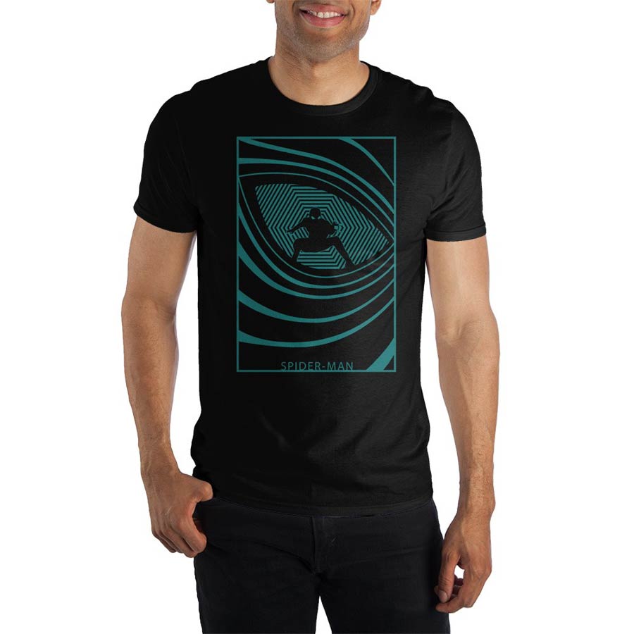 Spider-Man Far From Home Black With Neon Blue T-Shirt Large