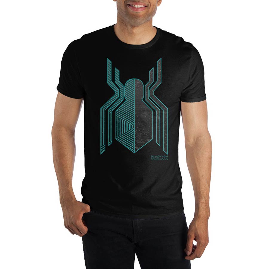 Spider-Man Far From Home Stealth Suit Symbol Black T-Shirt Large