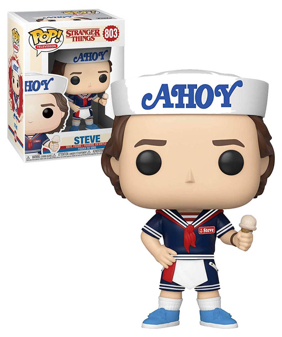 POP Television 803 Stranger Things Steve With Hat And Ice Cream Vinyl Figure