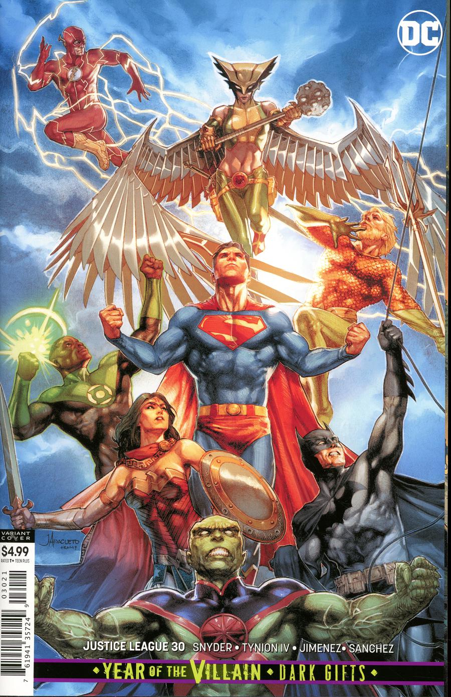 Justice League Vol 4 #30 Cover B Variant Jay Anacleto Card Stock Cover (Year Of The Villain Dark Gifts Tie-In)