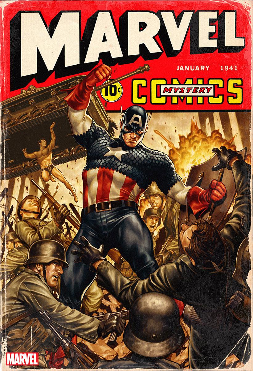 Marvel Comics #1000 Cover C Variant Mark Brooks 1940s Cover
