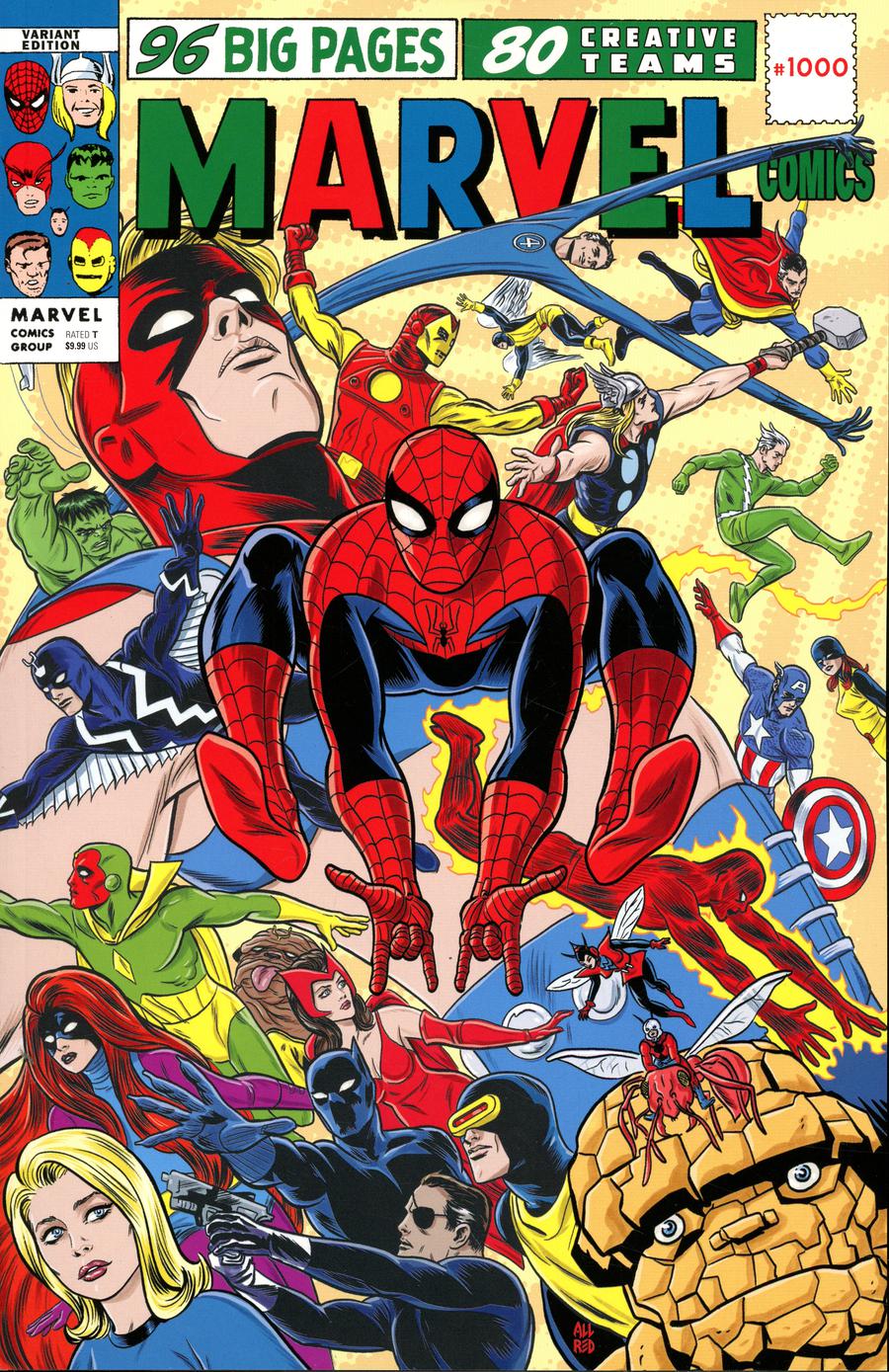 Marvel Comics #1000 Cover D Variant Mike Allred 1960s Cover