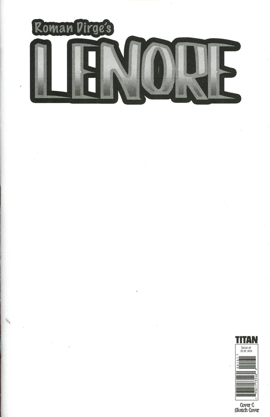 Lenore Vol 3 #1 Cover C Variant Blank Cover