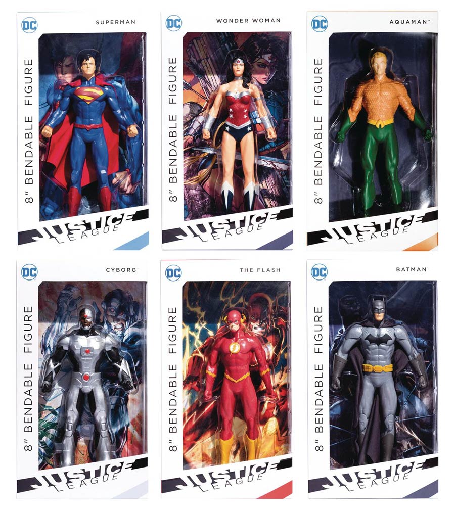 Justice League (New 52) 8-Inch Bendable Figure 12-Piece Assortment Case