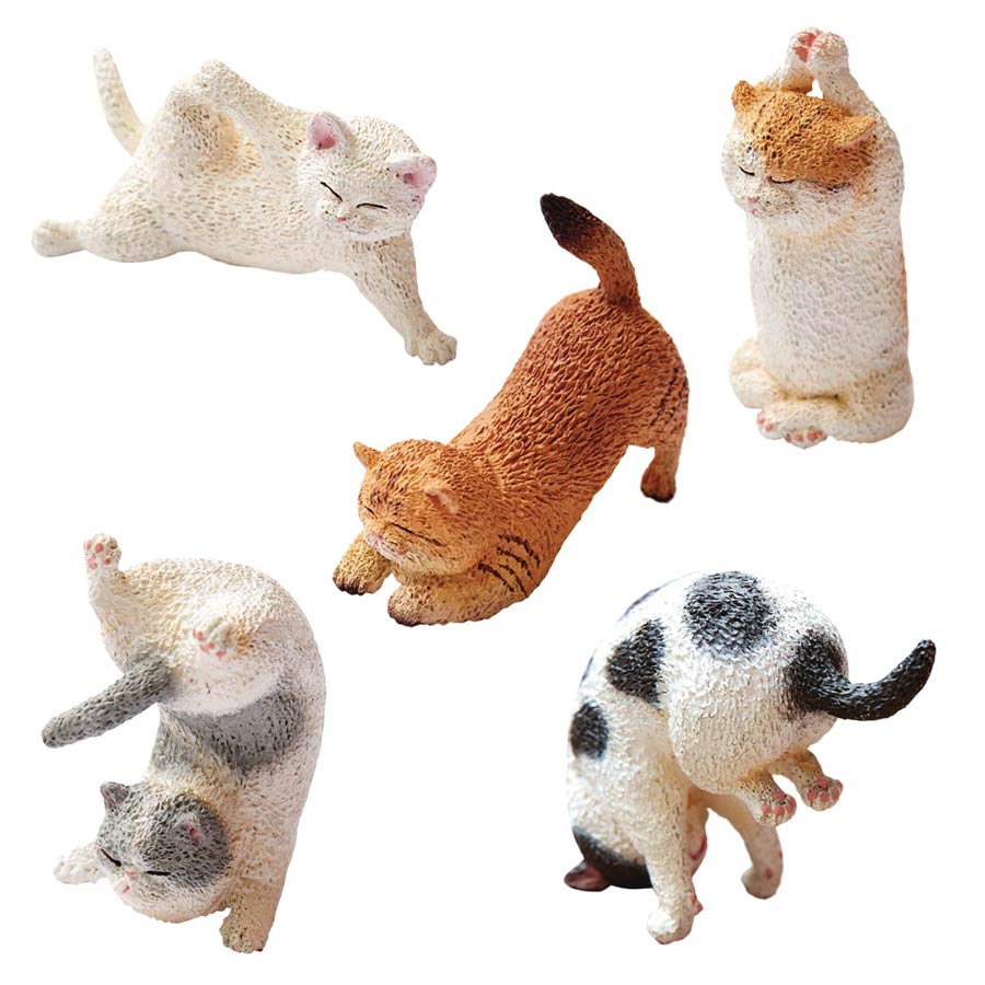 Animal Life Baby Yoga Cat Mini Figure Blind Mystery Box 6-Piece Display