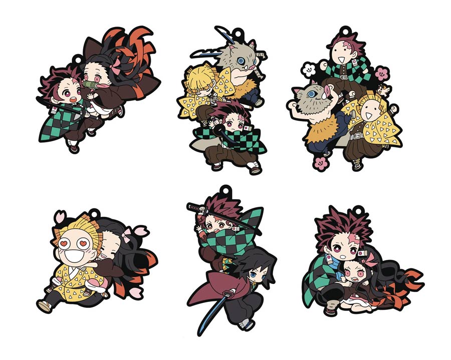Demon Slayer Kimetsu No Yaiba Rubber Mascot 6-Piece Display