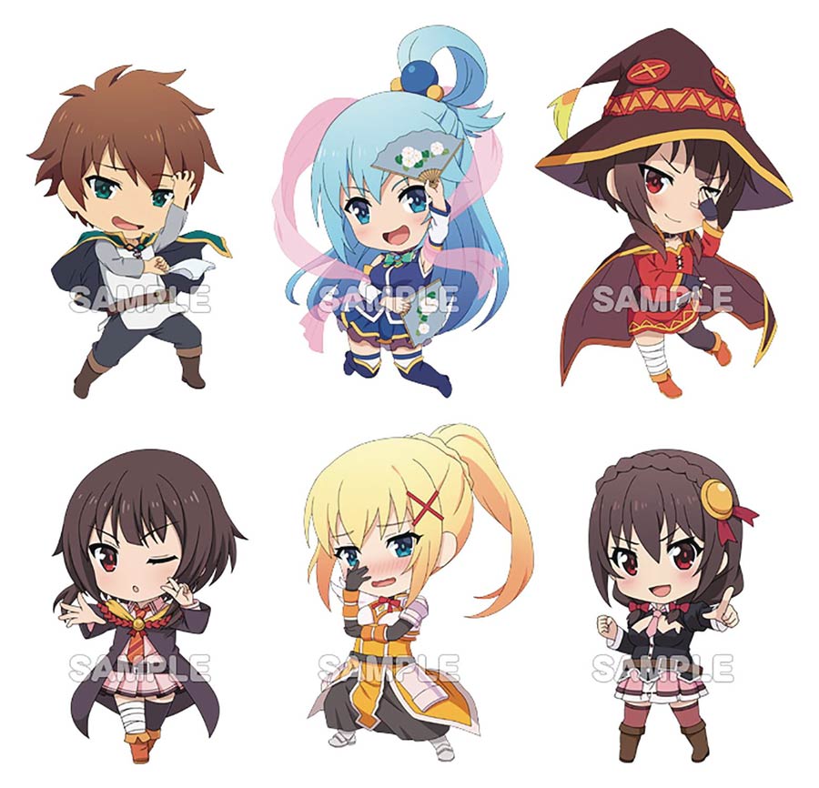Kono Subarashii Nendoroid Plus Keychain Blind Mystery Box 6-Piece Display