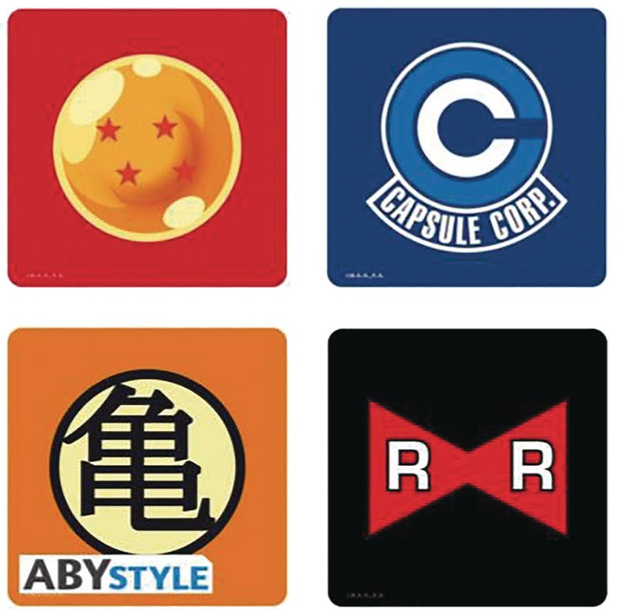 Dragon Ball Z Symbols 4-Piece Coaster Set