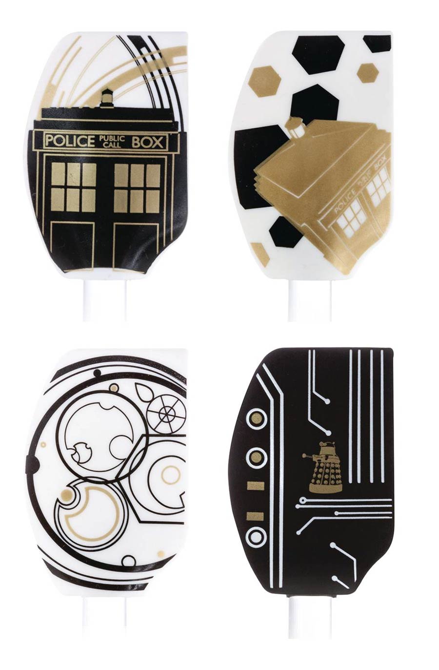 Doctor Who Gold & Black 4-Pack Silicon Spatula