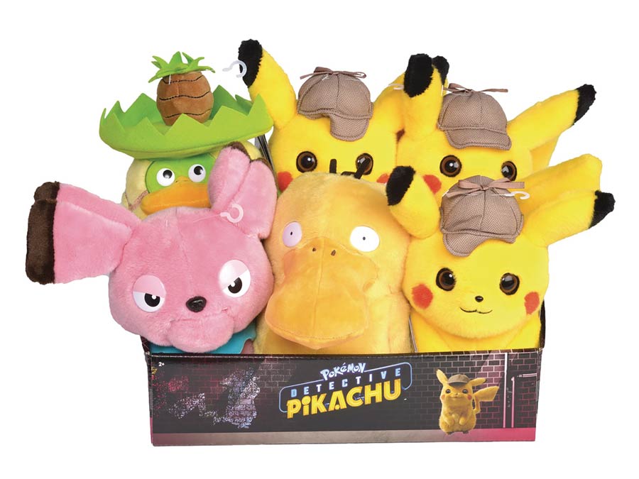 Pokemon Detective Pikachu 8-Inch Plush Assortment Case