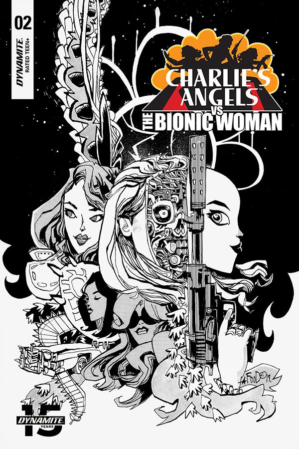 Charlies Angels vs The Bionic Woman #2 Cover C Incentive Jim Mahfood Black & White Cover