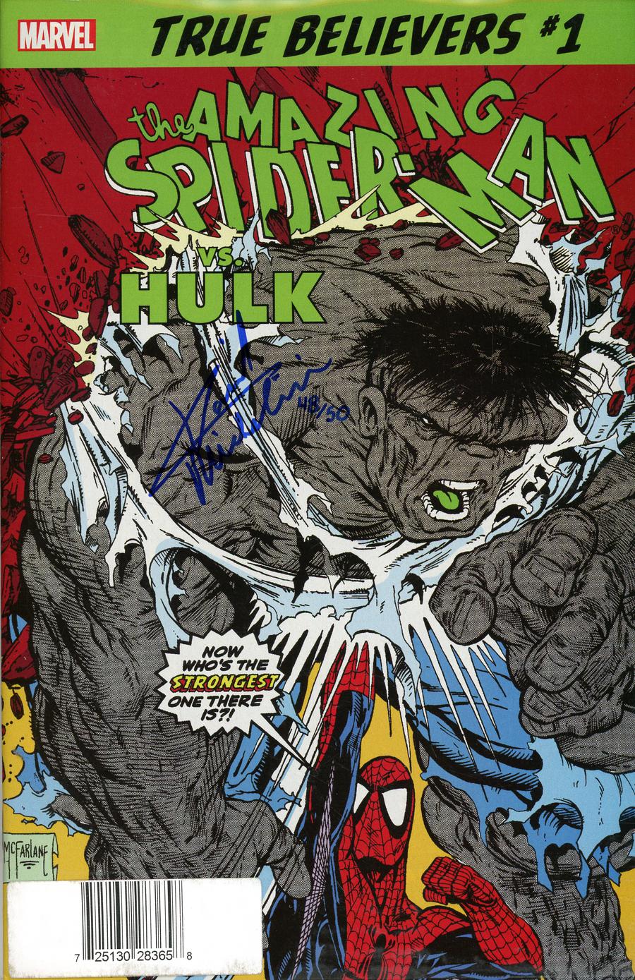 True Believers Spider-Man vs Hulk #1 Cover B DF Signed By David Michelinie