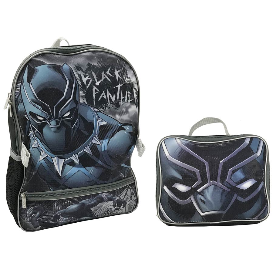 Black Panter Backpack With Lunch Box