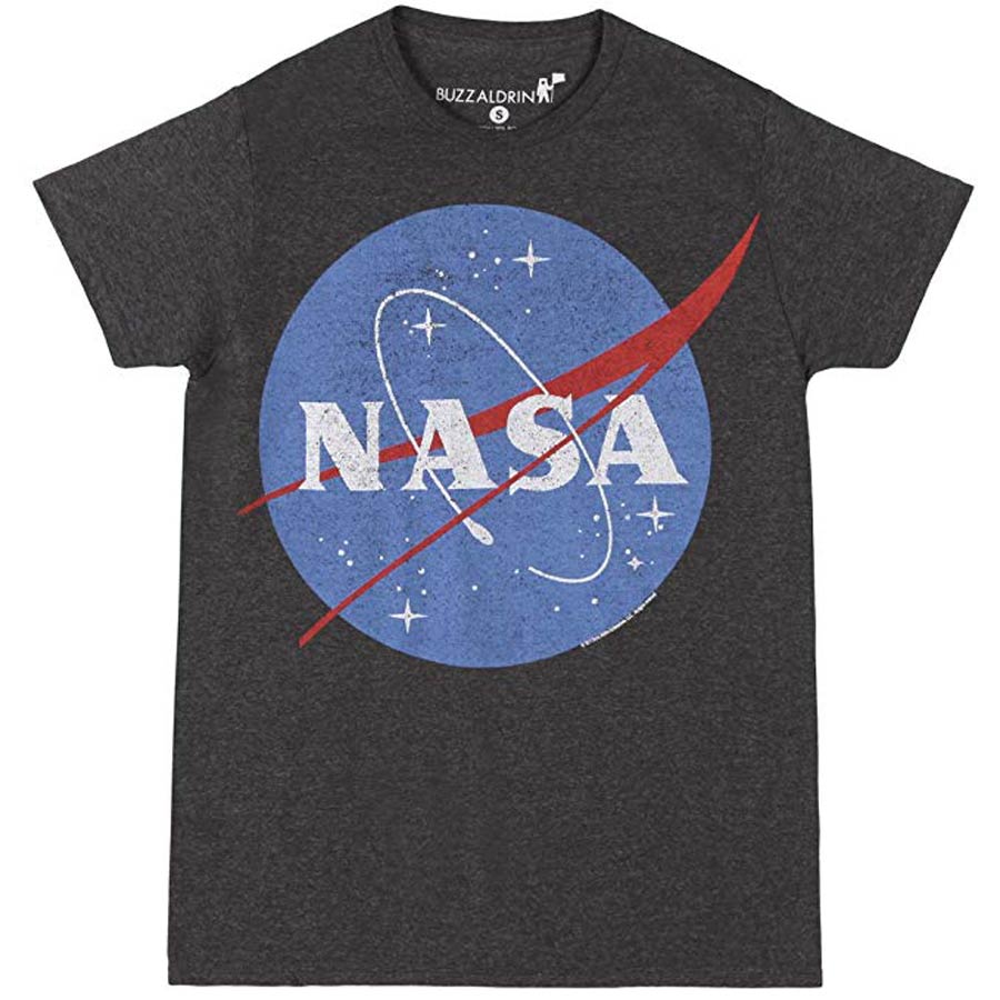 NASA Logo Heather Charcoal T-Shirt Large