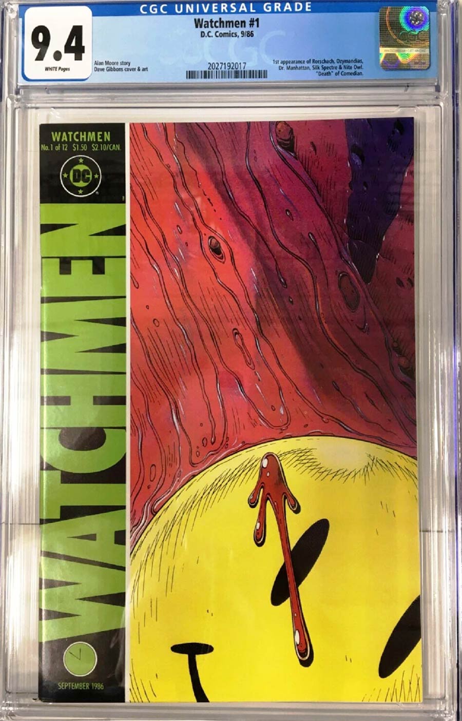 Watchmen #1 Cover C CGC 9.4