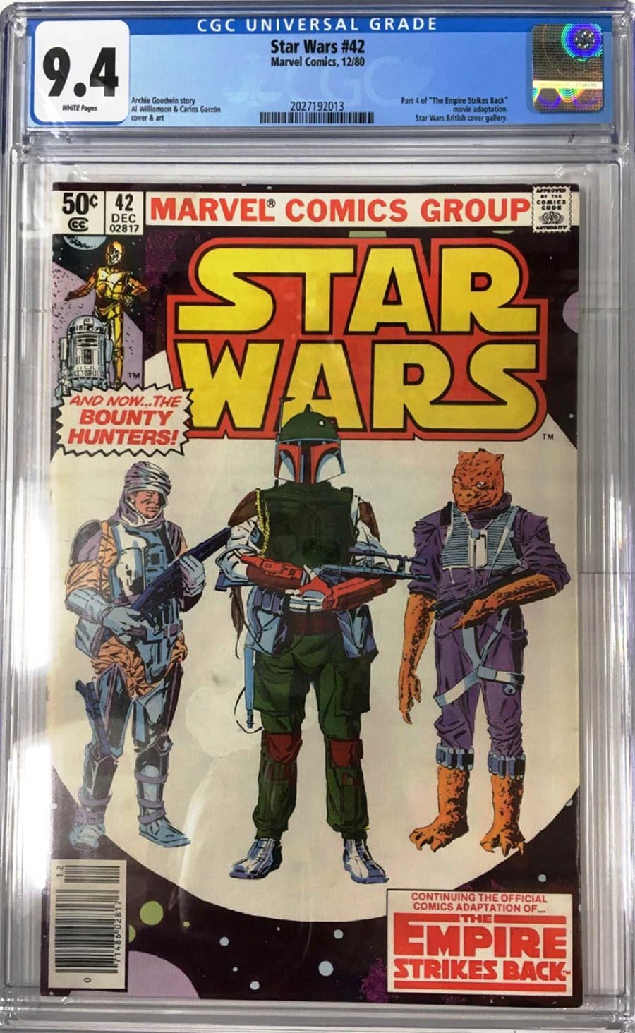Star Wars (Marvel) Vol 1 #42 Cover B CGC 9.4