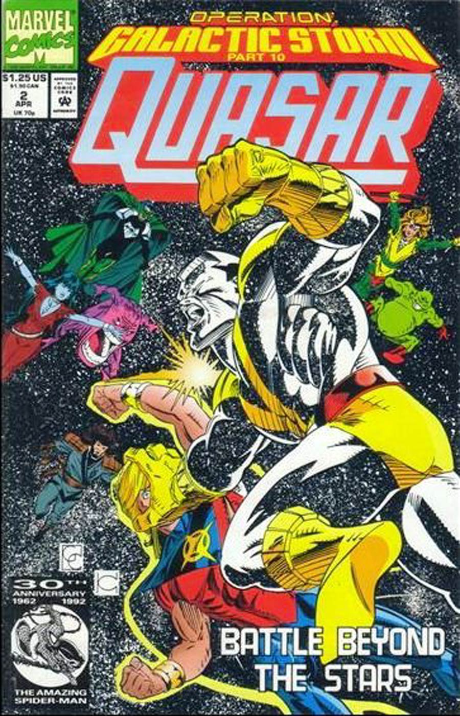 Quasar #33 Cover B (#2) Newsstand Edition Spider-Man In UPC