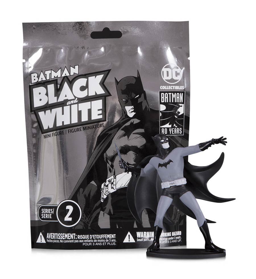 Batman Black & White Mini PVC Figure Blind Bag Wave 2 Display