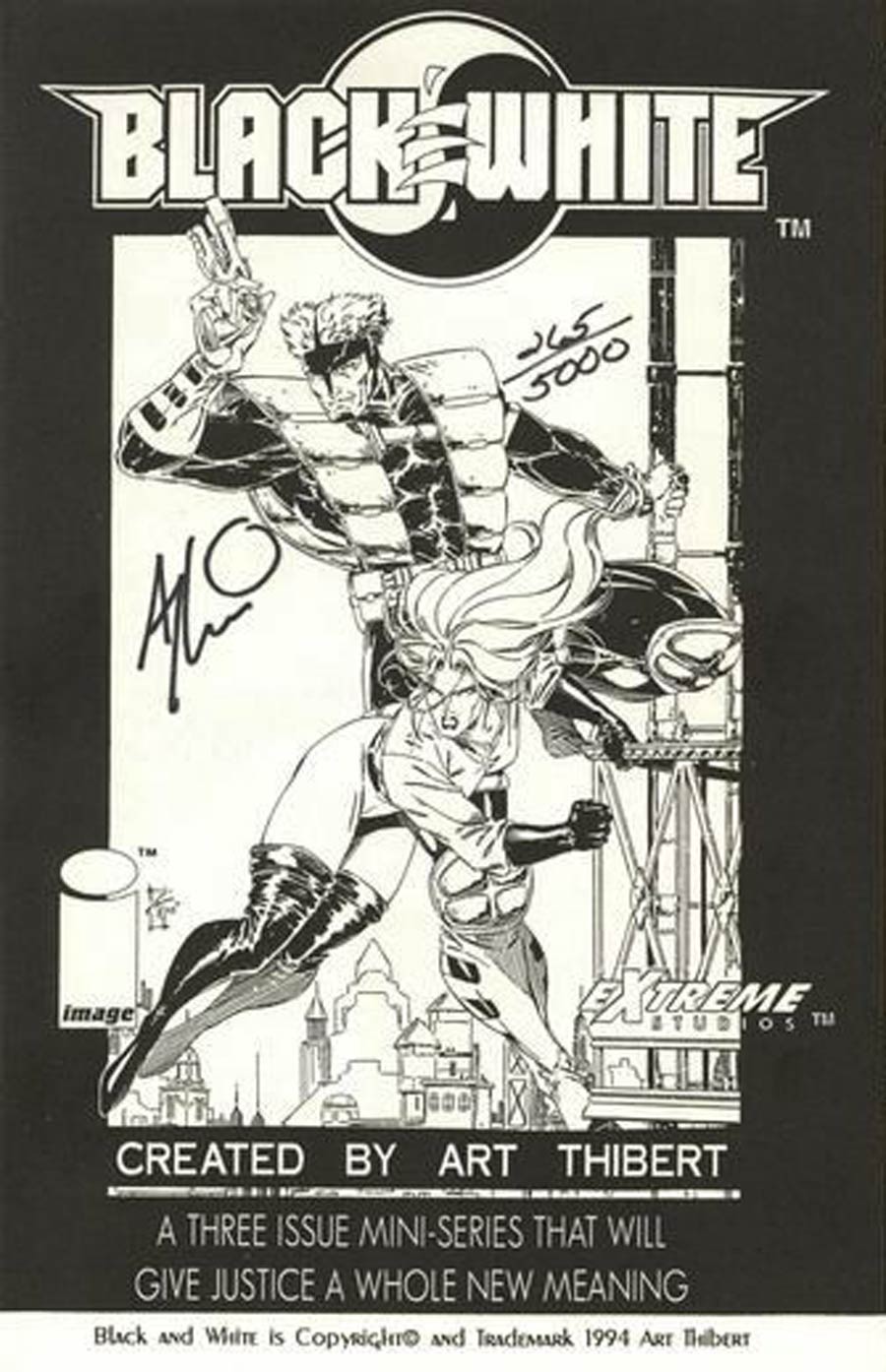 Black & White Preview Ashcan Cover B DF Signed With Certificate
