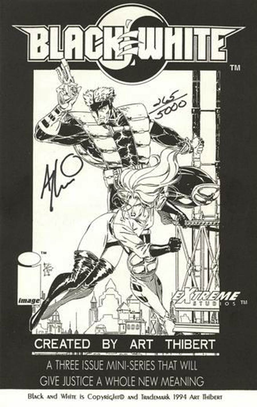 Black & White Preview Ashcan Cover C DF Signed Without Certificate