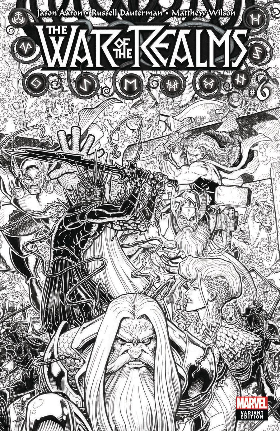 War Of The Realms #6 Cover H Incentive Arthur Adams Black & White Cover