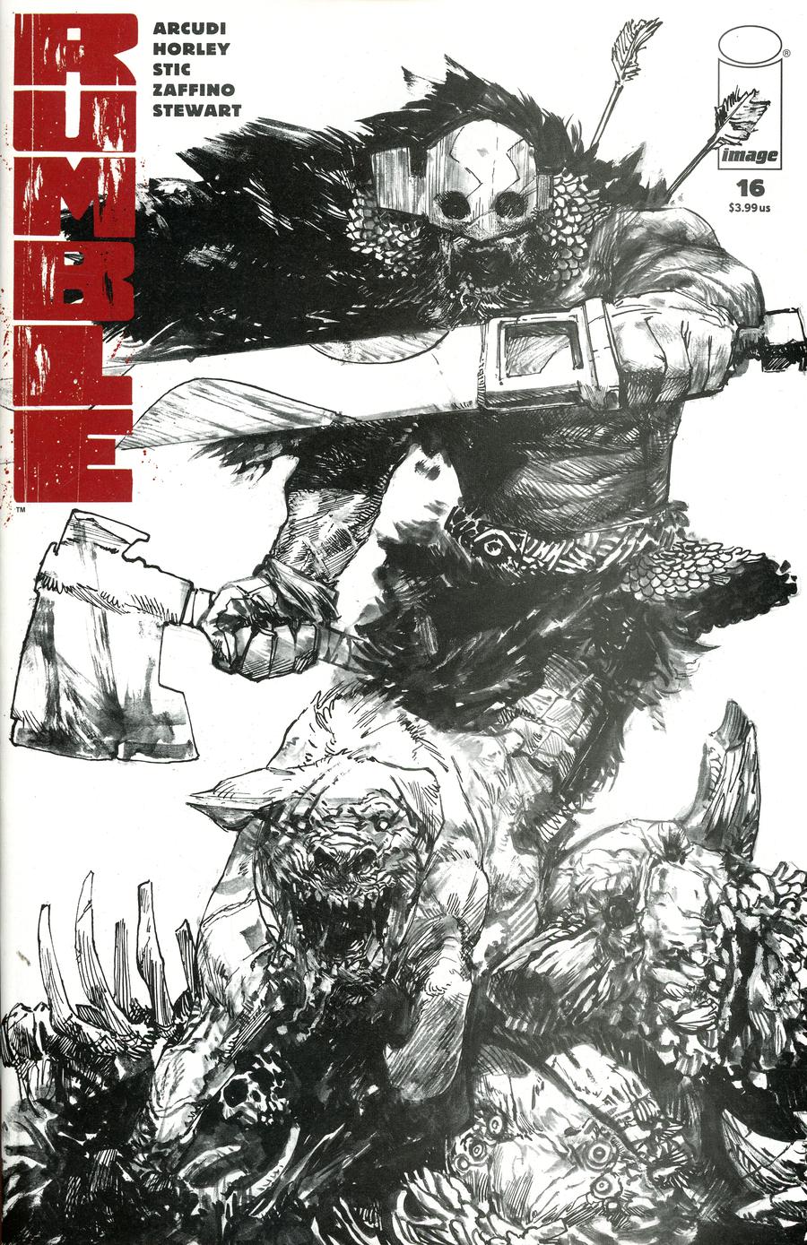 Rumble Vol 2 #16 Cover A Regular Gerardo Zaffino Black & White Cover