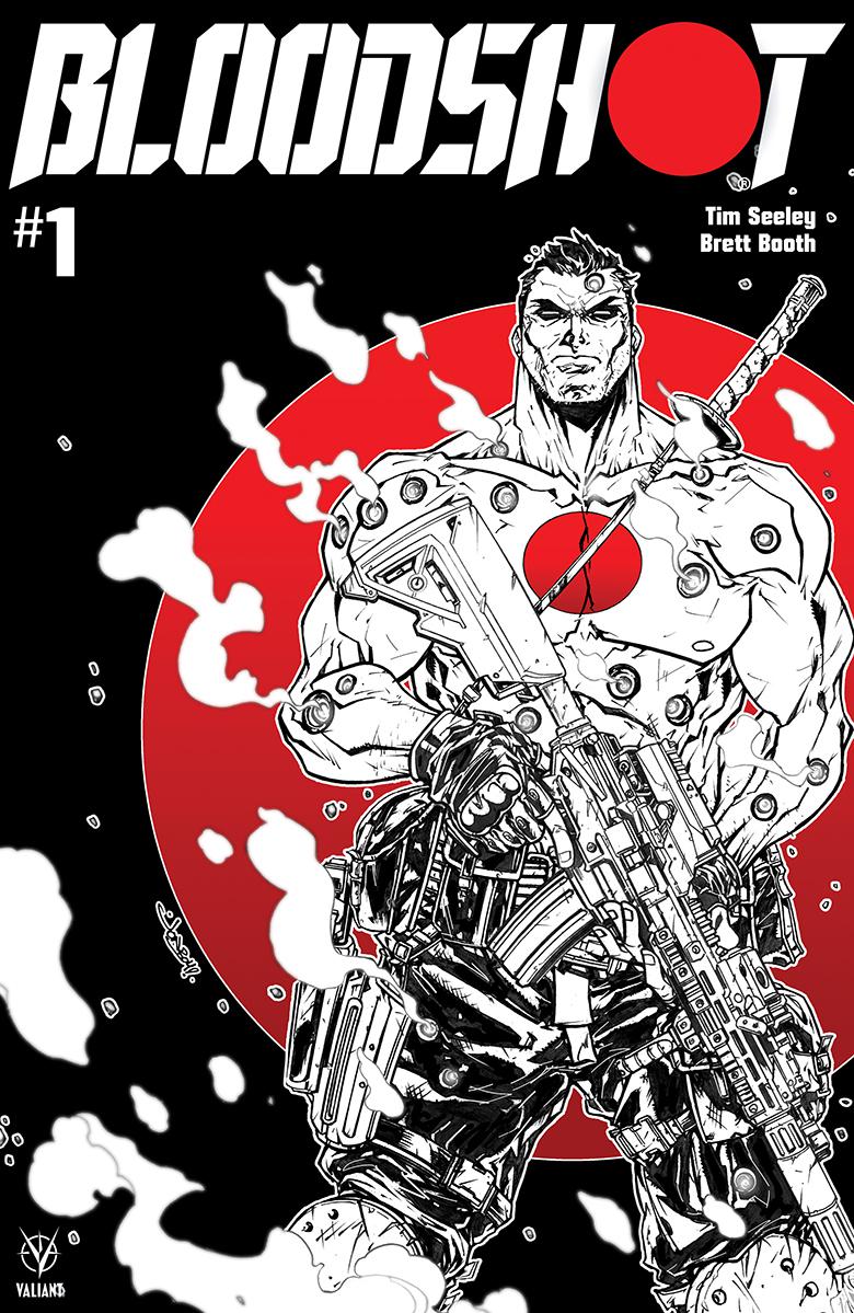 Bloodshot Vol 4 #1 Cover D Variant Jonboy Meyers Black & White & Red Cover