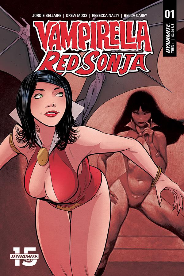 Vampirella Red Sonja #1 Cover E Variant Drew Moss Then And Now Cover