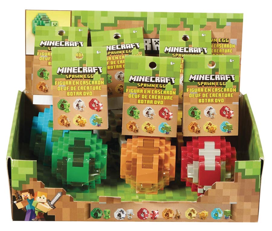 Minecraft Spawn Egg Mini Figure Blind Mystery Box Display 201901