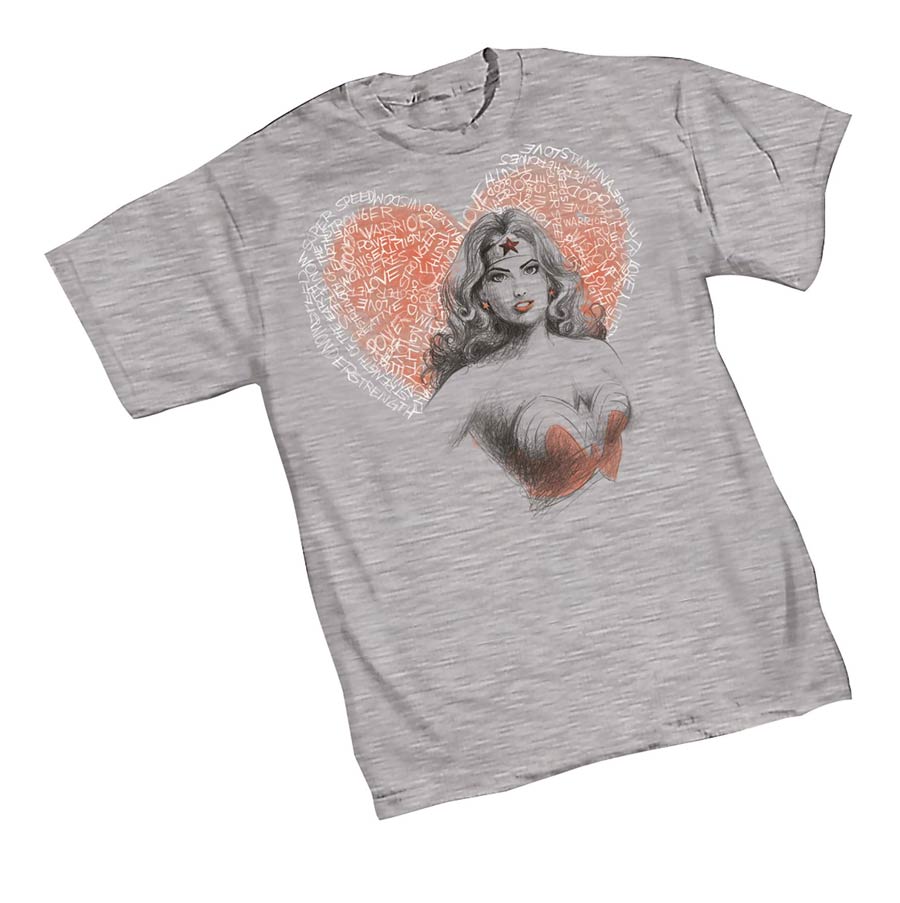 Wonder Woman Heart T-Shirt Large
