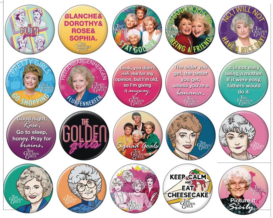 Golden Girls Button 144-Piece Display