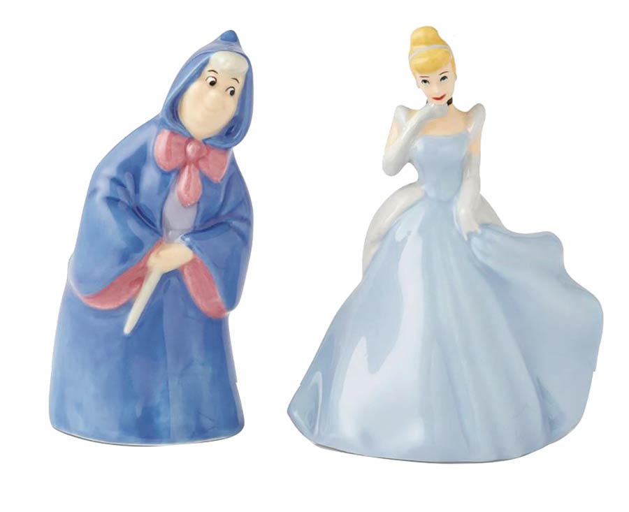 Disney Salt & Pepper Shaker Set - Cinderella And The Fairy Godmother