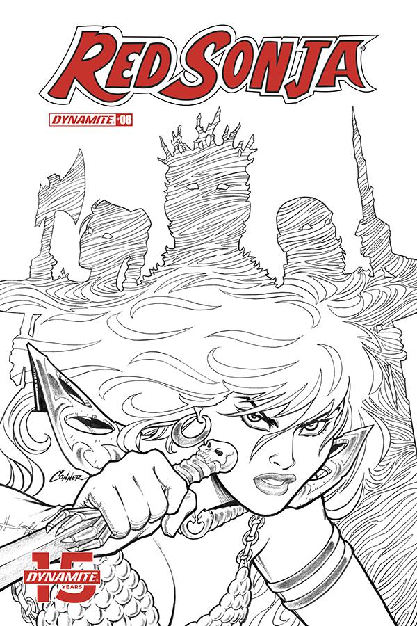 Red Sonja Vol 8 #8 Cover J Incentive Amanda Conner Black & White Cover