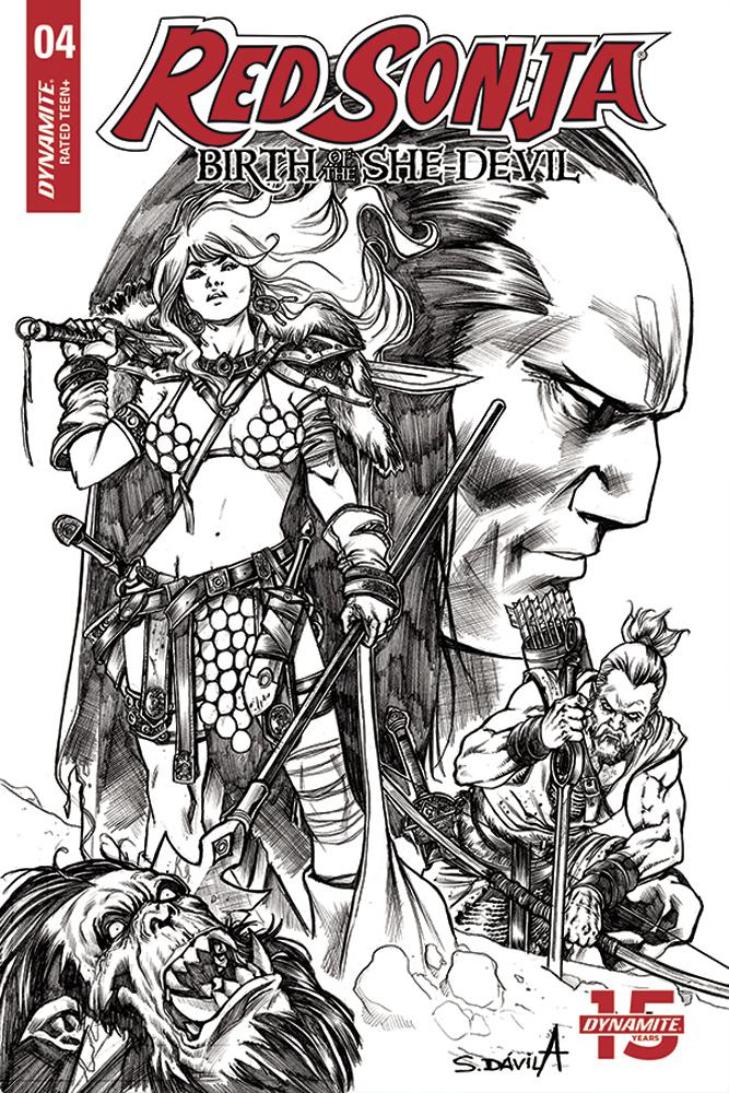 Red Sonja Birth Of The She-Devil #4 Cover F Incentive Sergio Davila Black & White Cover