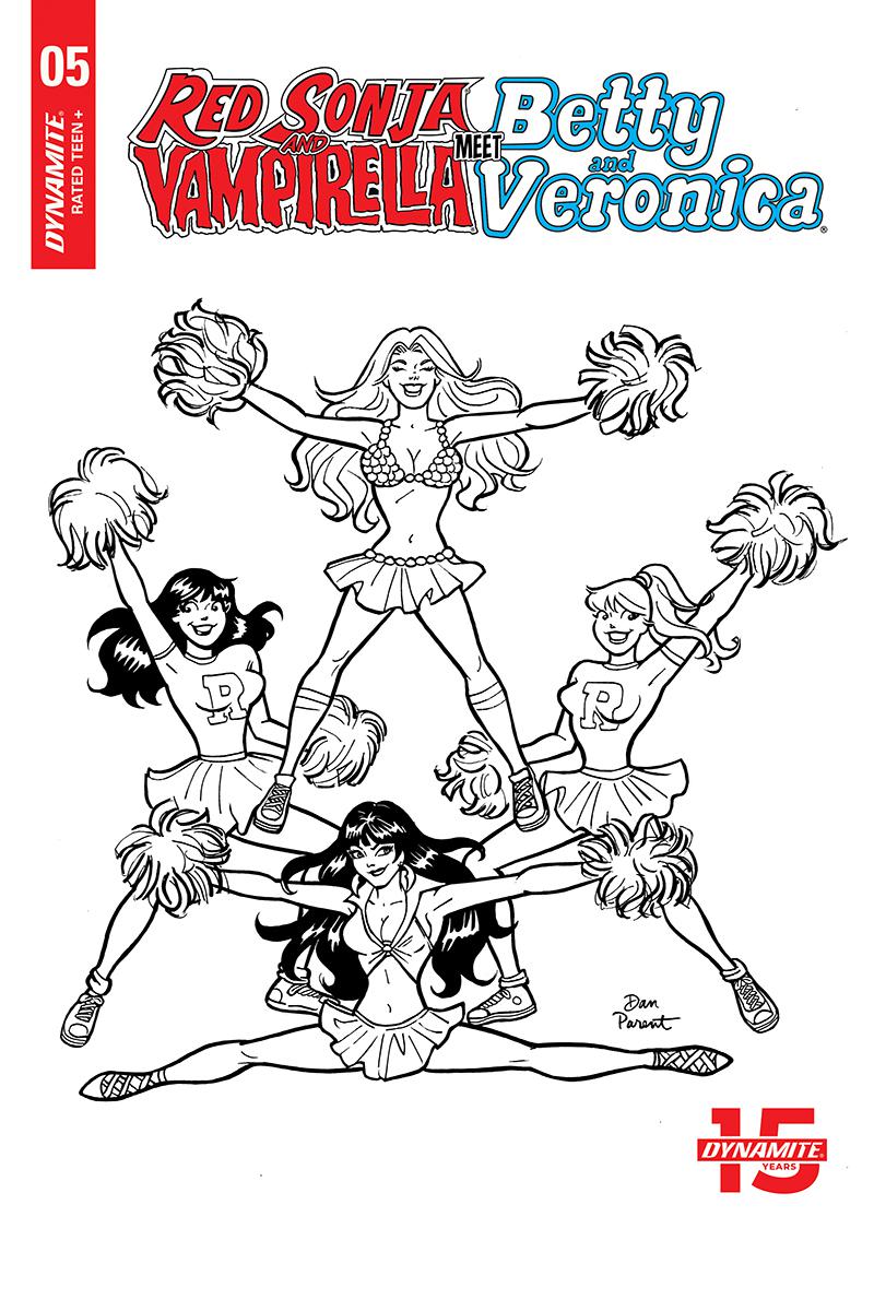 Red Sonja And Vampirella Meet Betty And Veronica #5 Cover F Incentive Dan Parent Black & White Cover