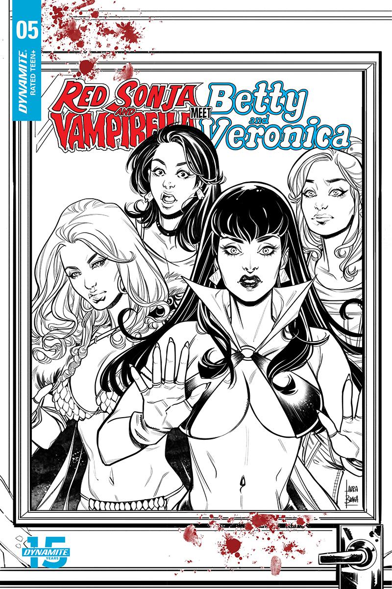 Red Sonja And Vampirella Meet Betty And Veronica #5 Cover H Incentive Laura Braga Black & White Cover