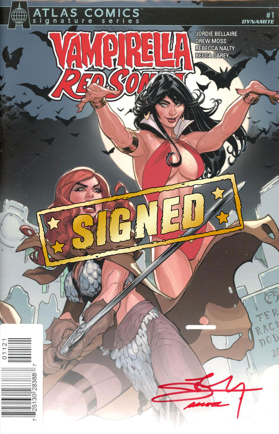 Vampirella Red Sonja #1 Cover O Atlas Comics Signature Series Signed By Terry Dodson & Rachel Dodson