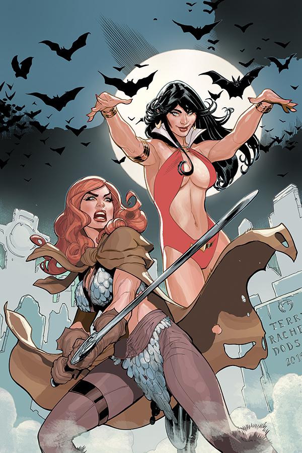 Vampirella Red Sonja #1 Cover P High-End Terry Dodson & Rachel Dodson Virgin Cover