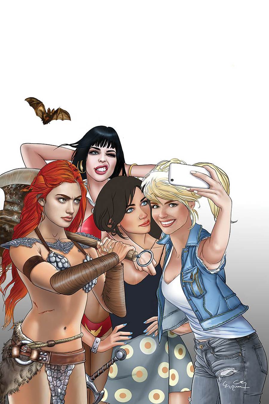 Red Sonja And Vampirella Meet Betty And Veronica #1 Cover X Ultra-Limited Selfie Virgin Variant Cover