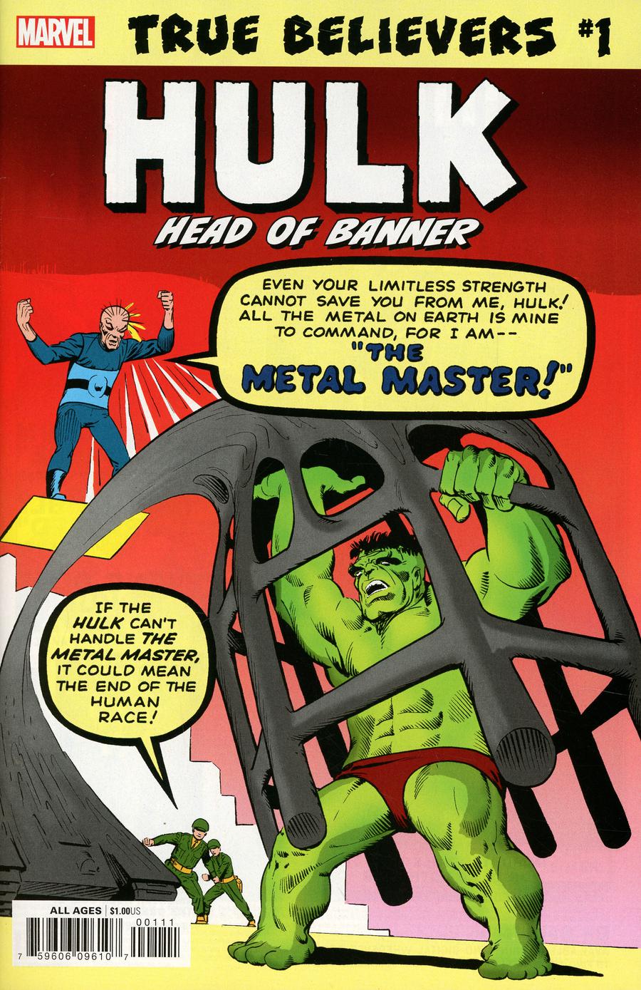 True Believers Hulk Head Of Banner #1