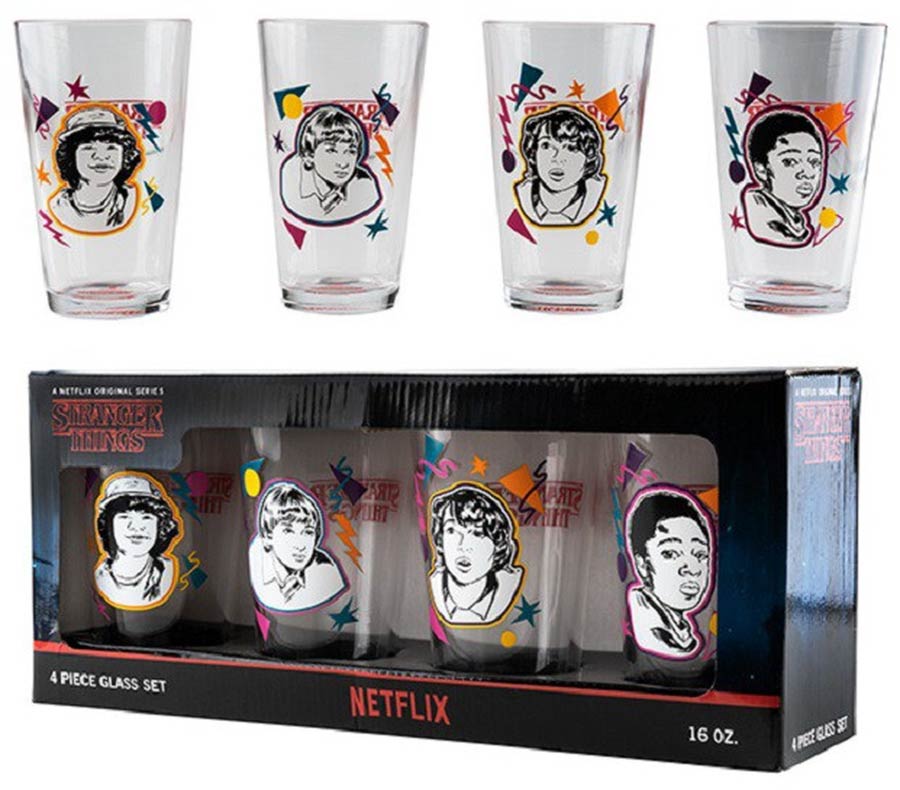 Stranger Things Characters 4-Pack Pint Glass Set