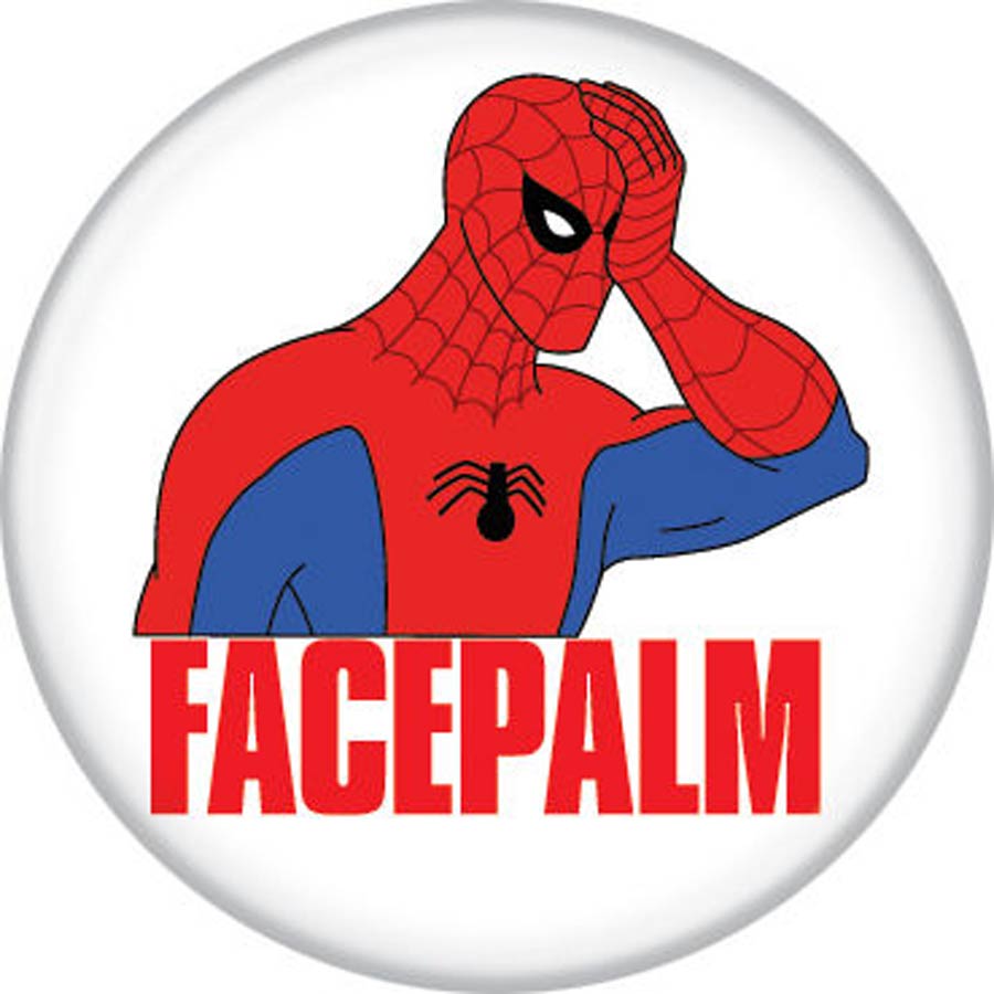 Spider-Man 60s Cartoon 1.25-inch Button - Facepalm (87385)